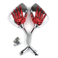 1 Paar Universal Motorrad Aluminium Legierung Lenker Schädel Hand Muster Ghost Claw Verstellbare Rearview Side Glass Mirror Modified Zubehör für Street Cars Scooters