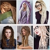 1 Paket 10 STÜCKE Handmade Dreadlocks Extensions Mode Reggae Häkeln Hip-Hop Synthetische Dreads Häkeln Flechten Haar 1 