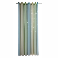 1 Panel Sternvorhänge Sterne Verdunkelungsvorhänge Bunte Doppelschicht-Sternfenstervorhänge