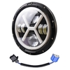 1 STÜCK 7 Zoll runder LED-Projektorscheinwerfer X-Type Hi / Lo Beam Superheller Scheinwerfer Ersatz für Jeep Wrangler JK JKU CJ LJ TJ Hummer H1 H2