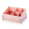 1 Stück Comestic Aufbewahrungsbox Make-up Organizer Multifunktions Blumendekor Chic Box für Lippenstifte Fernbedienung Stifte Handys Rosa