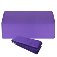 1 Stück EVA Yoga Blöcke 1 Stück Cotton Yoga Strap Stabilitätsblöcke