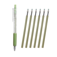 1 Stück nachfüllbare und einziehbare Gel-Tintenstifte 0, 5 mm schwarzer Tinten-Gelstift mit 6 Tintennachfüllungen für Erwachsene im Büro