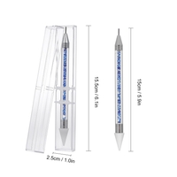 1 Stück Strass Punktierung Stift doppelköpfigen Nagel Punktierung Werkzeug Doppel Ende Tipps Perlen Picker Wachs Bleistift Griff Maniküre Werkzeug Lila