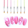 1 stücke Dual-ended UV Gel Französisch Nagel Pinsel Für Mond Lächeln Gebäude Malerei Zeichnung Blumen Gradienten Punktierung Nagel Stift Quadrat Spitze stift