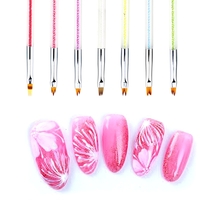 1 stücke Dual-ended UV Gel Französisch Nagel Pinsel Für Mond Lächeln Gebäude Malerei Zeichnung Blumen Gradienten Punktierung Nagel Stift Quadrat Spitze stift