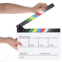10 "* 12" / 24, 5 * 30cm Acryl Dry Erase Schindel Clap-stick Clapper Board Slate für Film-Film-Cut Action-Szene