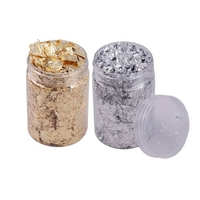 10 g pro Farbe Nachahmung Goldfolienflocken 2 Flaschen Metallfolienflocken,  Gold + Silber
