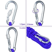 10 m Multifunktions-Nylonseil- und Karabiner-Durchmesser 6 mm Sicheres und langlebiges hochfestes Sicherheitsseil Werkzeuge für Aktivitäten im Freien