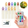 10 PCS Flammenlose Kerzen mit Fernbedienung Realistische farbwechselnde LED-Kerzen Batteriebetriebene Weihnachtsbaum Flackernde sich verjüngende Kerzenlichter mit Clips für die Dekoration von Hochzeitsfeiern