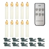 10 PCS Flammenlose Kerzen mit Fernbedienung Realistische warmweiße LED-Kerzen Batteriebetriebene Weihnachtsbaum Flackernde sich verjüngende Kerzenlichter mit Clips für die Dekoration von Hochzeitsfeiern