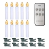 10 PCS Flammenlose Kerzen mit Fernbedienung Realistische warmweiße LED-Kerzen Batteriebetriebene Weihnachtsbaum Flackernde sich verjüngende Kerzenlichter mit Clips für die Dekoration von Hochzeitsfeiern