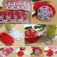 10 PCS Tasse Süß Schneeflocke Isoliermatte Leicht Gewicht Heizkissen Entzückende Weihnachten Produkt