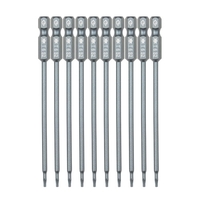 10-Piece Security Torx Bit Set 1/4-inch Drive Tamper Proof Torx Bit Set 3.93-inch Long S2 Steel Magnetic Screw Driver Bit Set for Power Screwdriver Electric Hand Drill