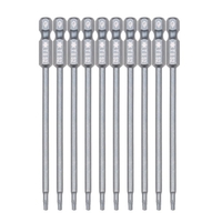 10-Piece Security Torx Bit Set 1/4-inch Drive Tamper Proof Torx Bit Set 3.93-inch Long S2 Steel Magnetic Screw Driver Bit Set for Power Screwdriver Electric Hand Drill