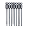 10-Piece Security Torx Bit Set 1/4-inch Drive Tamper Proof Torx Bit Set 3.93-inch Long S2 Steel Magnetic Screw Driver Bit Set for Power Screwdriver Electric Hand Drill