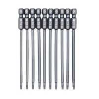 10-Piece Security Torx Bit Set 1/4-inch Drive Tamper Proof Torx Bit Set 3.93-inch Long S2 Steel Magnetic Screw Driver Bit Set for Power Screwdriver Electric Hand Drill