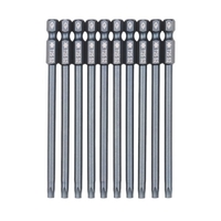 10-Piece Security Torx Bit Set 1/4-inch Drive Tamper Proof Torx Bit Set 3.93-inch Long S2 Steel Magnetic Screw Driver Bit Set for Power Screwdriver Electric Hand Drill