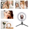 10 "Dimmbare LED Selfie Runde Licht Helligkeit Einstellbare Lampe für Live-Übertragung Selfie Fotografie Video mit Stativ