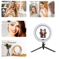 10 "Dimmbare LED Selfie Runde Licht Helligkeit Einstellbare Lampe für Live-Übertragung Selfie Fotografie Video mit Stativ