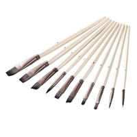 10 Stück / Set Mehrzweck-Künstlerpinsel Pinsel Nylon Haar Perlglanz Holzgriff Farbpinsel
