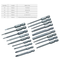 10 Stück 1/4 Zoll Sechskantschaft Magnetschraubendreher-Bits Set 65 mm S2 Sechskant-Schraubendreher-Bits aus legiertem Stahl Professionelles abgeschrägtes Sicherheitsbit Manipulationssicheres Schraubwerkzeug Handwerkzeug H6.3x65mmxY4
