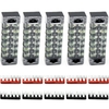 10 Stück (5 Sätze) -5 Stück 600 V 15 A 6 Positionen Zweireihige Schraubklemmenleiste mit Abdeckung + 5 Stück 600 V 15 A 6 Positionen Schwarz Rot Vorisolierte Klemmenleiste