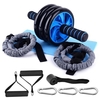 10 Stück Abdominal Roller Wheel Resistance Band Türanker Gepolsterte Griffe Karabinerhaken Kit