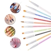 10 Stück Acryl Nagelbürsten Professionelle Nagelwerkzeuge UV Gel 3D Nail Art Design Malerei Zeichnung Liner Pen Set mit Acryl Strass Griff