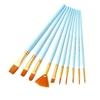 10 Stück Aquarell Pinsel Set Nylon Haar Künstler Pinsel mit Fächerspitze für Acrylöl Gouache Nagel Körper Gesicht Felszeichnung Kunst Bastelbedarf Malerei