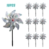 10 Stück Bird Repellent Windrad Reflective Sparkly Pin Wheels Schützen Gartenpflanze Flower Bird Rpellent Windmill Garden Decoration