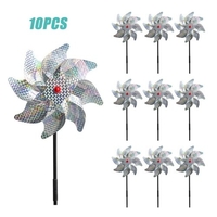 10 Stück Bird Repellent Windrad Reflective Sparkly Pin Wheels Schützen Gartenpflanze Flower Bird Rpellent Windmill Garden Decoration