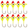 10 Stück Eisfischen Jigs aus Kohlenstoffstahl Eisfischen Jig Haken