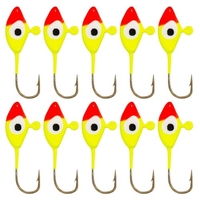 10 Stück Eisfischen Jigs aus Kohlenstoffstahl Eisfischen Jig Haken