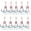 10 Stück Fishing Jigging Hooks Set Stacheldraht Karpfen Angelhaken mit Feder und geteilten Ringen Sea Fishhook Fly Fishing Tackle