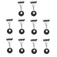 10 Stück Fishing Stopper Black Rubber Stopper Fishing Space Beans Karpfen Fishing Float