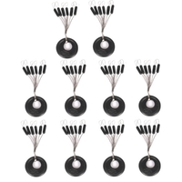 10 Stück Fishing Stopper Black Rubber Stopper Fishing Space Beans Karpfen Fishing Float