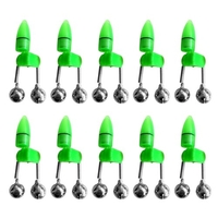 10 Stück LED Nacht Angelrute Biss Köder Alarmleuchte mit Twin Bells Ring Angel Biss Alarmanzeige
