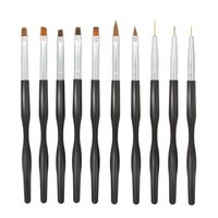 10 Stück Professionelle Nail Art Pinsel Stifte Acryl UV Gel Builder Pinsel Set für Nail Painting Drawing DIY Nail Tool