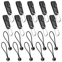 10 Stück Tarp Markisenklemme Clips Zeltverschlüsse Befestigungselemente Camping Zelt Festziehen der Verriegelungsgriffklemme mit Karabinern für Camping Camping Farming Garden im Freien