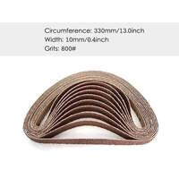 10 stücke 10x330mm Schleifbänder 800 Körnung Schleifen Schleifen Polierwerkzeuge für Sander Power Präzisionswerkzeuge