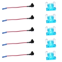 10 Stücke 12 V Auto Add-a-circuit Low Profile Mini Sicherung Tap Adapter Mini Blade Sicherungshalter mit 5 Stücke 15A Sicherungen