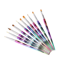 10 stücke Acryl Nagelbürste Kit Nail art Tipps UV Gel Nagel Builder Pinsel für Nail art Design Malerei Zeichenstift Set Nagel werkzeug