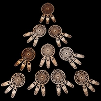 10 Stücke Holz Laser Cut Traumfänger Feder Form Ornament Hängende Dekoration Wohnkultur
