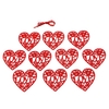 10 Stücke Holz Liebe Herzform mit String Romantische Hängende Ornamente Hochzeit Dekoration DIY Bastelbedarf