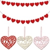 10 Stücke Holz Liebe Herzform mit String Romantische Hängende Ornamente Hochzeit Dekoration DIY Bastelbedarf