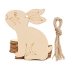 10 STÜCKE Kinder DIY Ostern Haning Anhänger Holz Bemaltes Hängeschild Ostern Tür Wandbehang Dekoration Kaninchenei Ausschnitte Holz Hängeetiketten für Zuhause Ostern Party Handwerk Geschenk