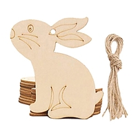 10 STÜCKE Kinder DIY Ostern Haning Anhänger Holz Bemaltes Hängeschild Ostern Tür Wandbehang Dekoration Kaninchenei Ausschnitte Holz Hängeetiketten für Zuhause Ostern Party Handwerk Geschenk