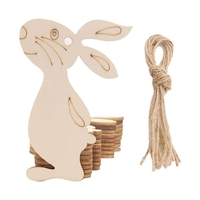 10 STÜCKE Kinder DIY Ostern Haning Anhänger Holz Bemaltes Hängeschild Ostern Tür Wandbehang Dekoration Kaninchenei Ausschnitte Holz Hängeetiketten für Zuhause Ostern Party Handwerk Geschenk