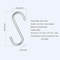 10 stücke SS Edelstahl Haken Platzsparende Einzelwand Haken Multifunktionale Kleiderhaken Einzelhaken Sförmigen Haken